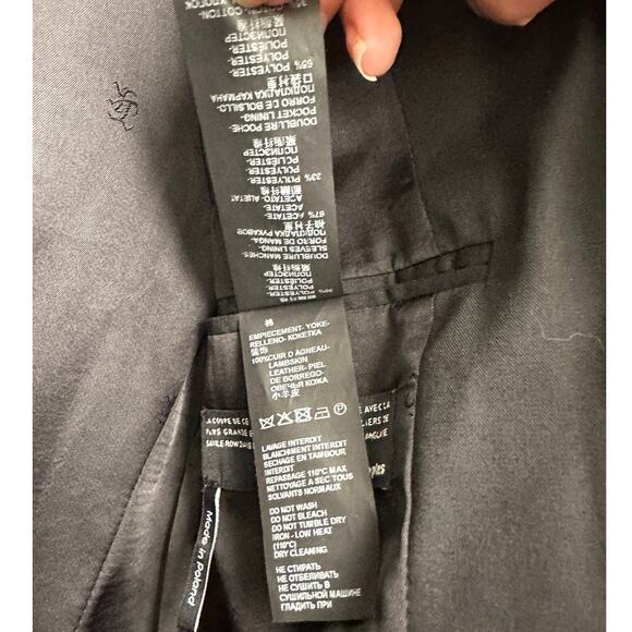 The Kooples Black Faux Leather Trim Blazer Women US 0 (EU 32) - Picture 11 of 16